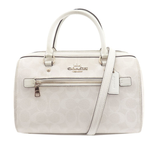 Coach Handbag 83607 Pvc White Signature 2 Way