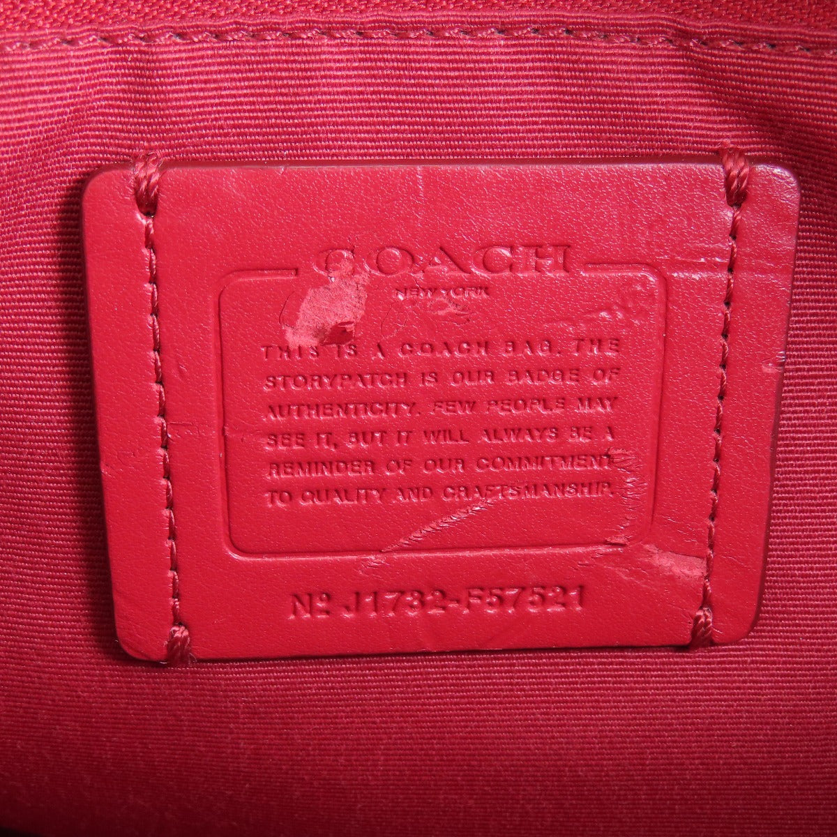 Coach Handbag F57521 Leather Red Logo 2 Way