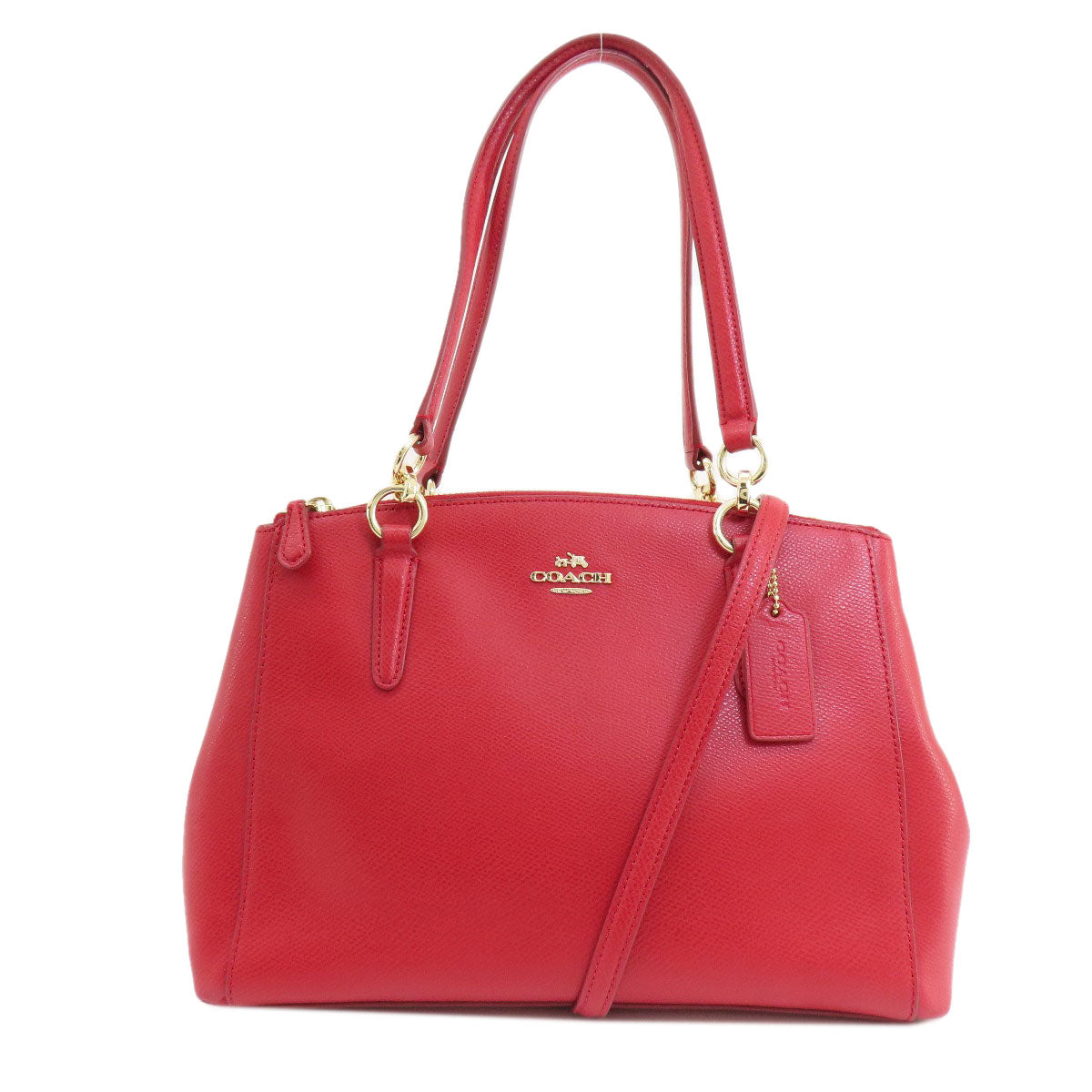 Coach Handbag F36637 Leather Red Logo 2 Way