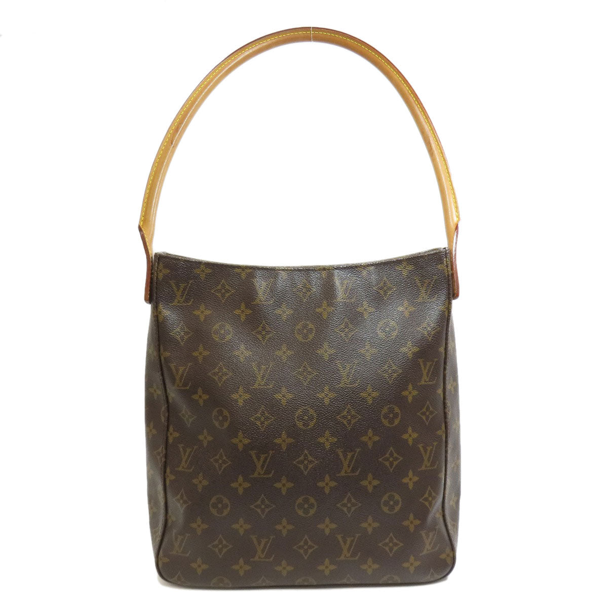 Louis Vuitton Tote Bag M51145 Monogram Canvas Brown Looping Gm Women Used Authentic