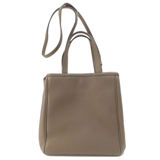 Celine Tote Bag Calfskin Brown Logo 2 Way