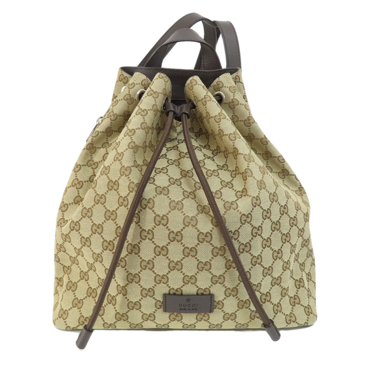 Gucci Backpack 449175 Canvas Brown Gg Outlet Women Used Authentic