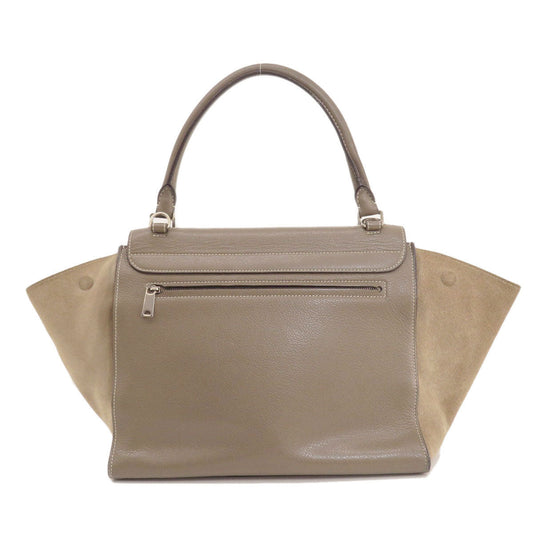 Celine Tote Bag Leather Brown Trapeze 2 Way