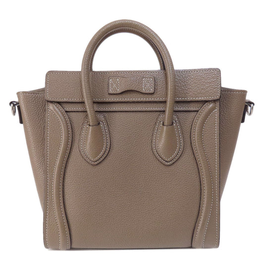 Celine Handbag Calfskin Brown Luggage Nano 2 Way