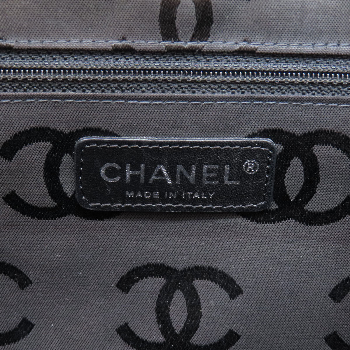 Chanel Tote Bag Calfskin Beige Cambon Line Silver Metal