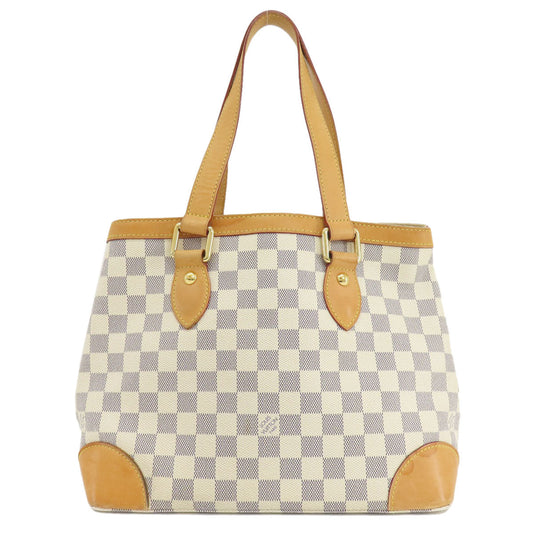 Louis Vuitton Tote Bag N51207 Damier Canvas White Hamstead Pm Damier Azur Women Used Authentic