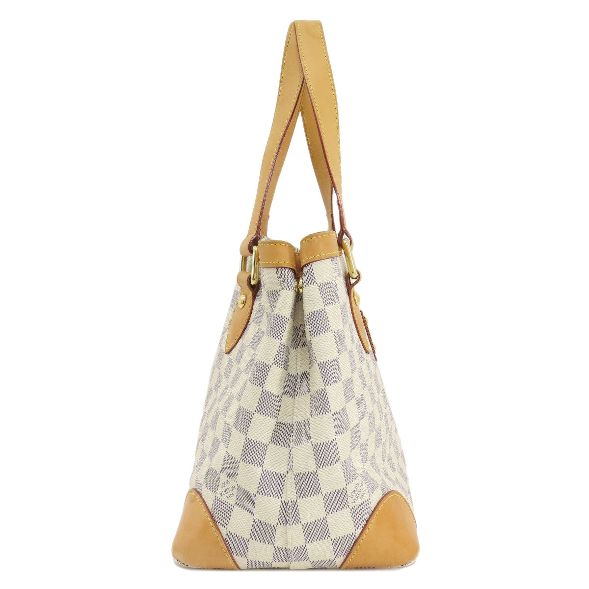 Louis Vuitton Tote Bag N51207 Damier Canvas White Hamstead Pm Damier Azur Women Used Authentic