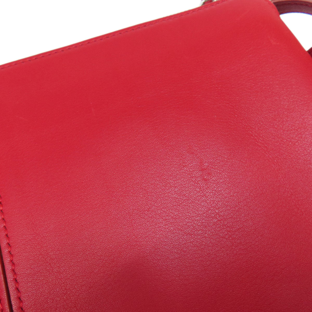 Celine Shoulder Bag Calfskin Red Trillodo Women Used Authentic