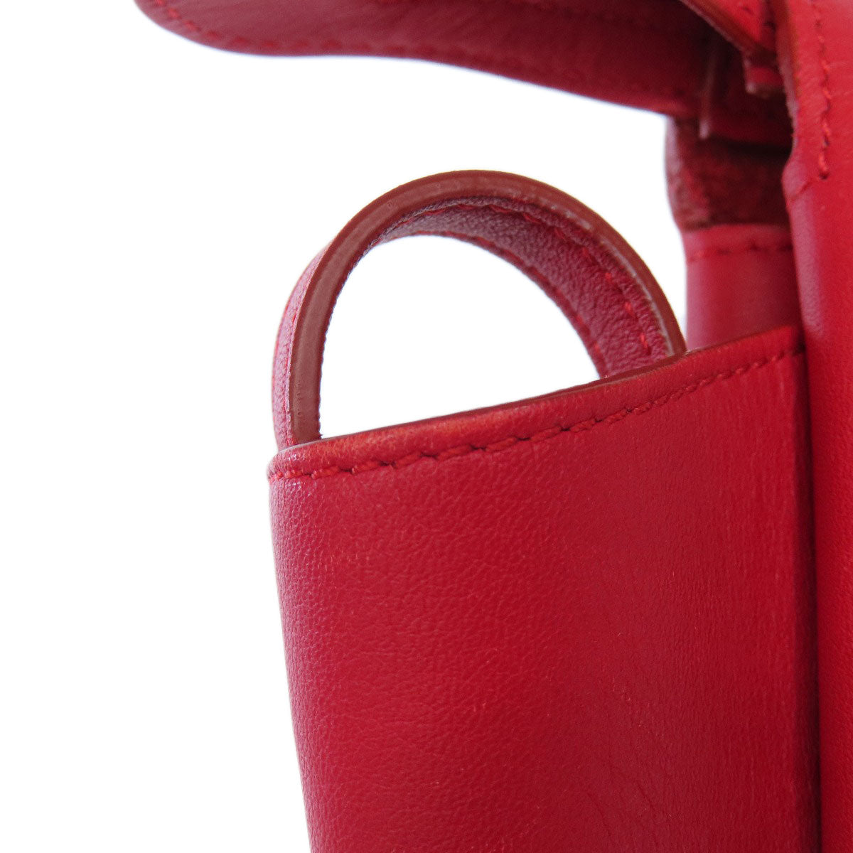 Celine Shoulder Bag Calfskin Red Trillodo Women Used Authentic