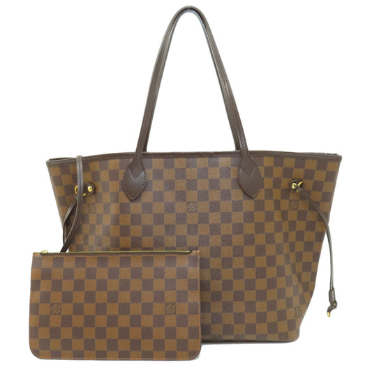 Louis Vuitton Tote Bag N41358 Damier Canvas Brown Neverfull Mm Damier Ebene Women Used Authentic