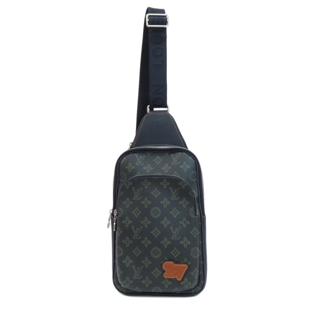 Louis Vuitton Sling Bag M46344 Monogram Canvas Green Avenue Sling Bag Monogram Records Women Used Authentic