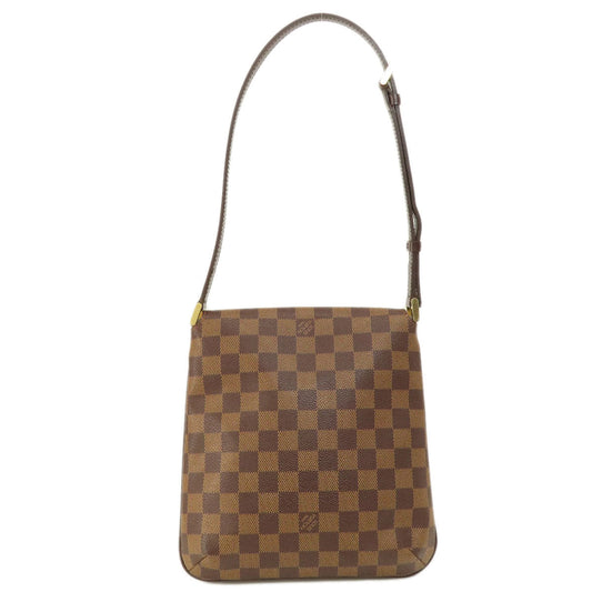 Louis Vuitton Shoulder Bag N51260 Damier Canvas Brown Musette Salsa Short Damier Ebene Women Used Authentic