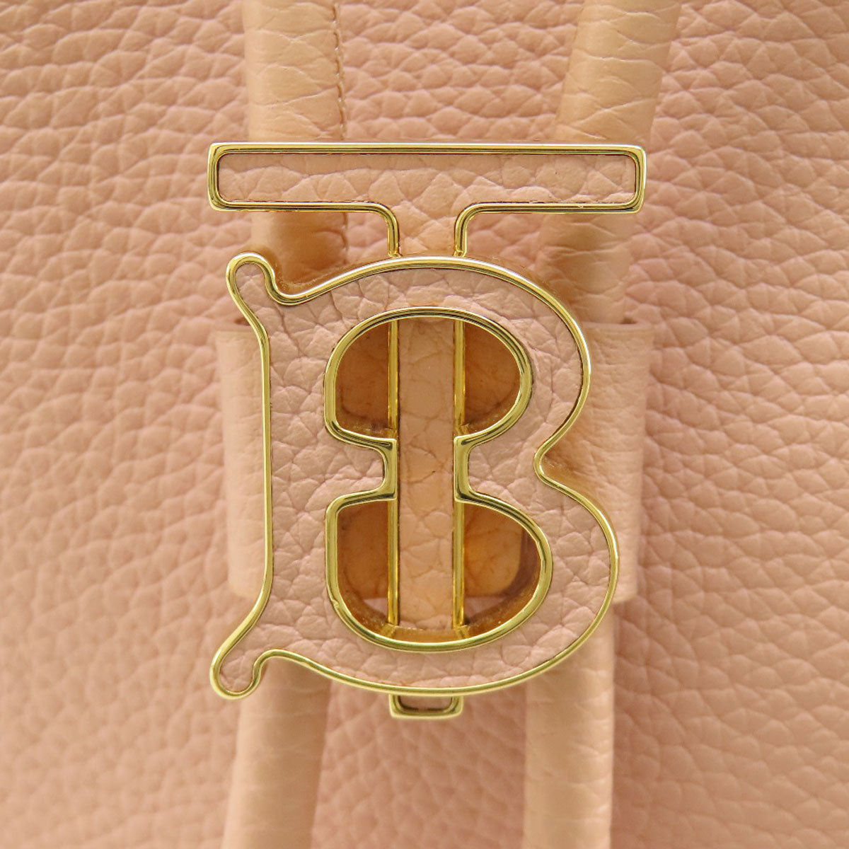 Burberry Shoulder Bag Leather Pink Bucket Bag 2 Way Women Used Authentic