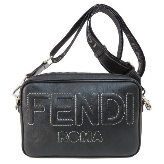 Fendi Shoulder Bag Pvc Black Logo Mens Used Authentic