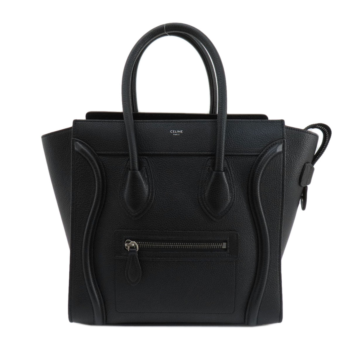 Celine Handbag Calfskin Black Luggage Micro Women Used Authentic