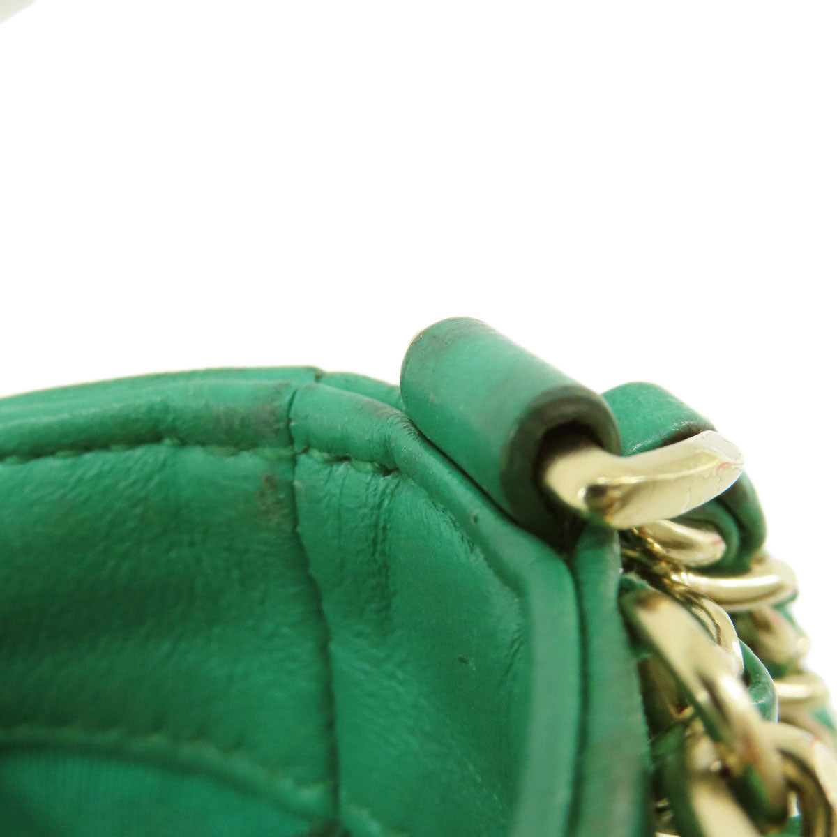 Chanel Shoulder Bag Lambskin Green