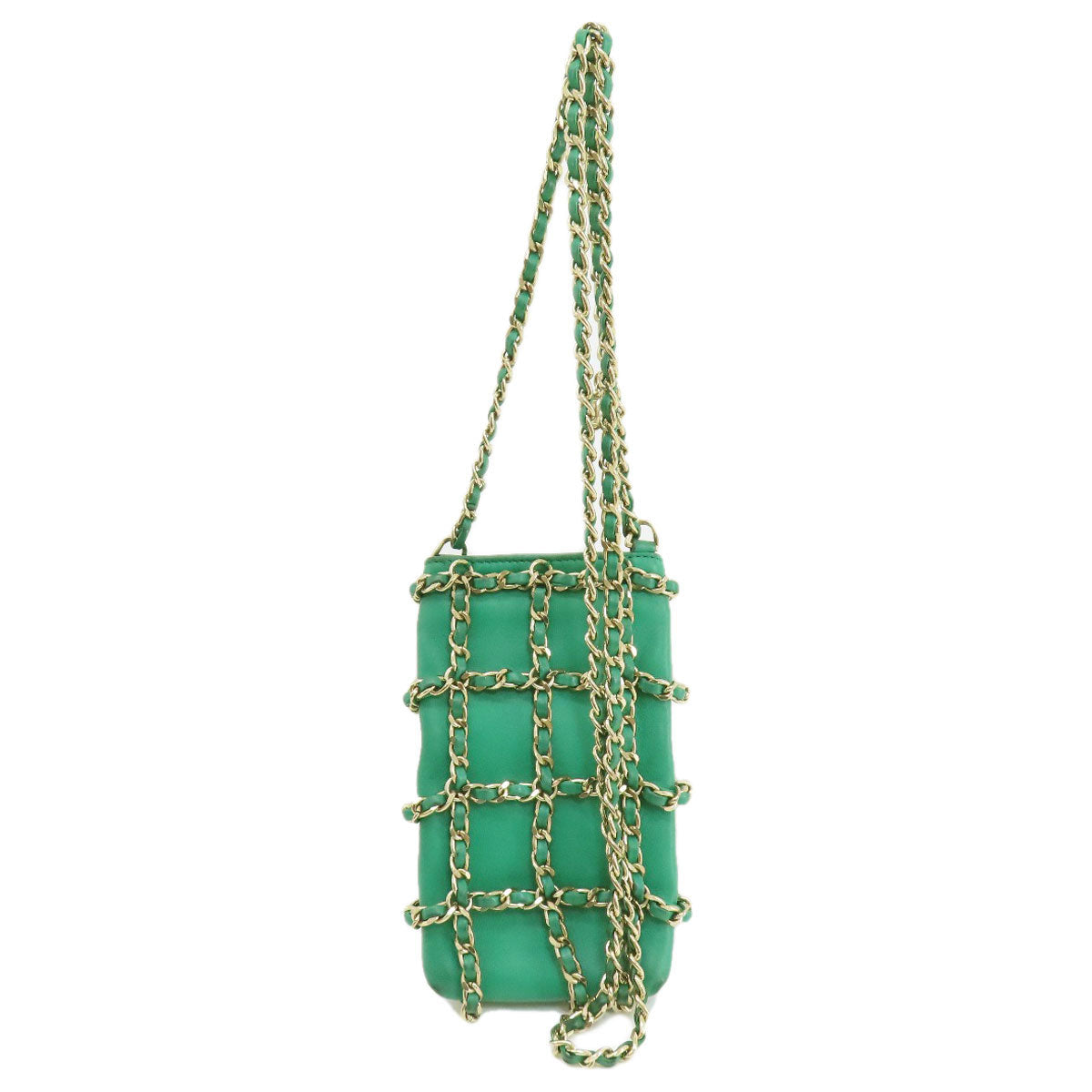 Chanel Shoulder Bag Lambskin Green