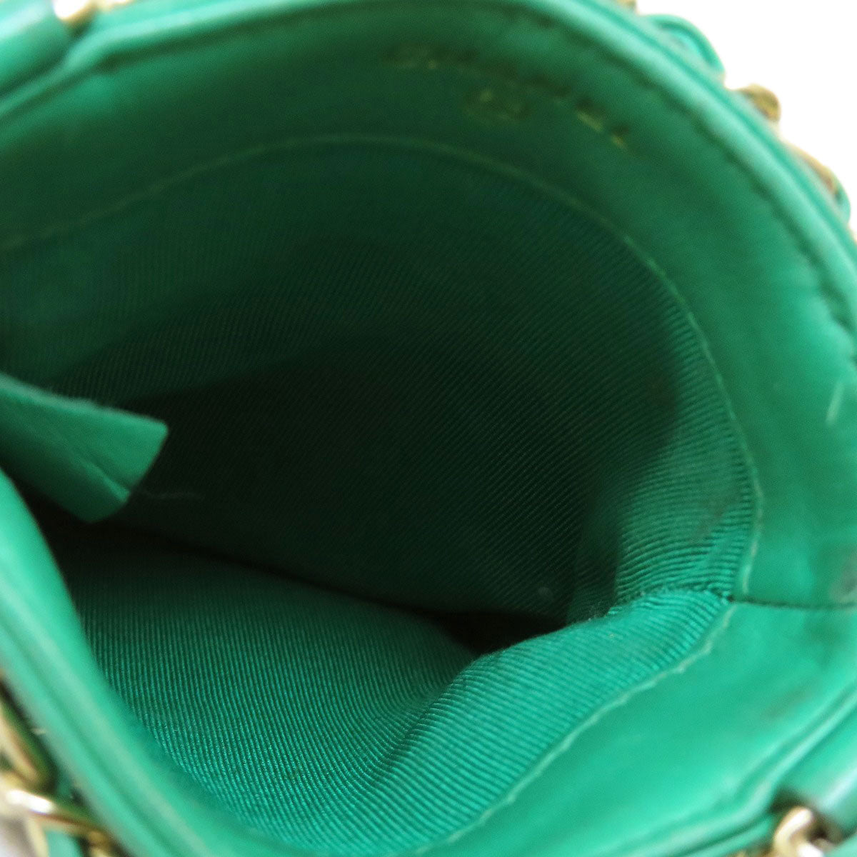 Chanel Shoulder Bag Lambskin Green