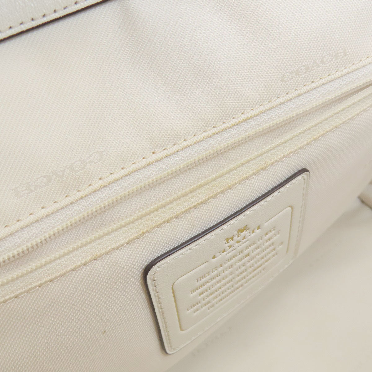 Coach Handbag 37400 Leather White 2 Way Women Used Authentic