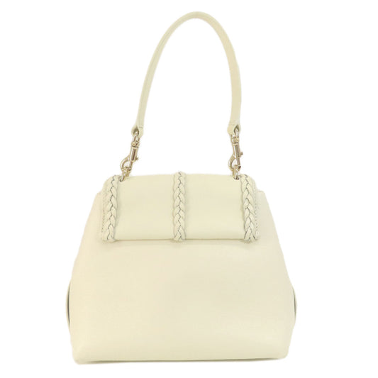 Chloe Handbag Calfskin White Penelope 2 Way Women Used Authentic