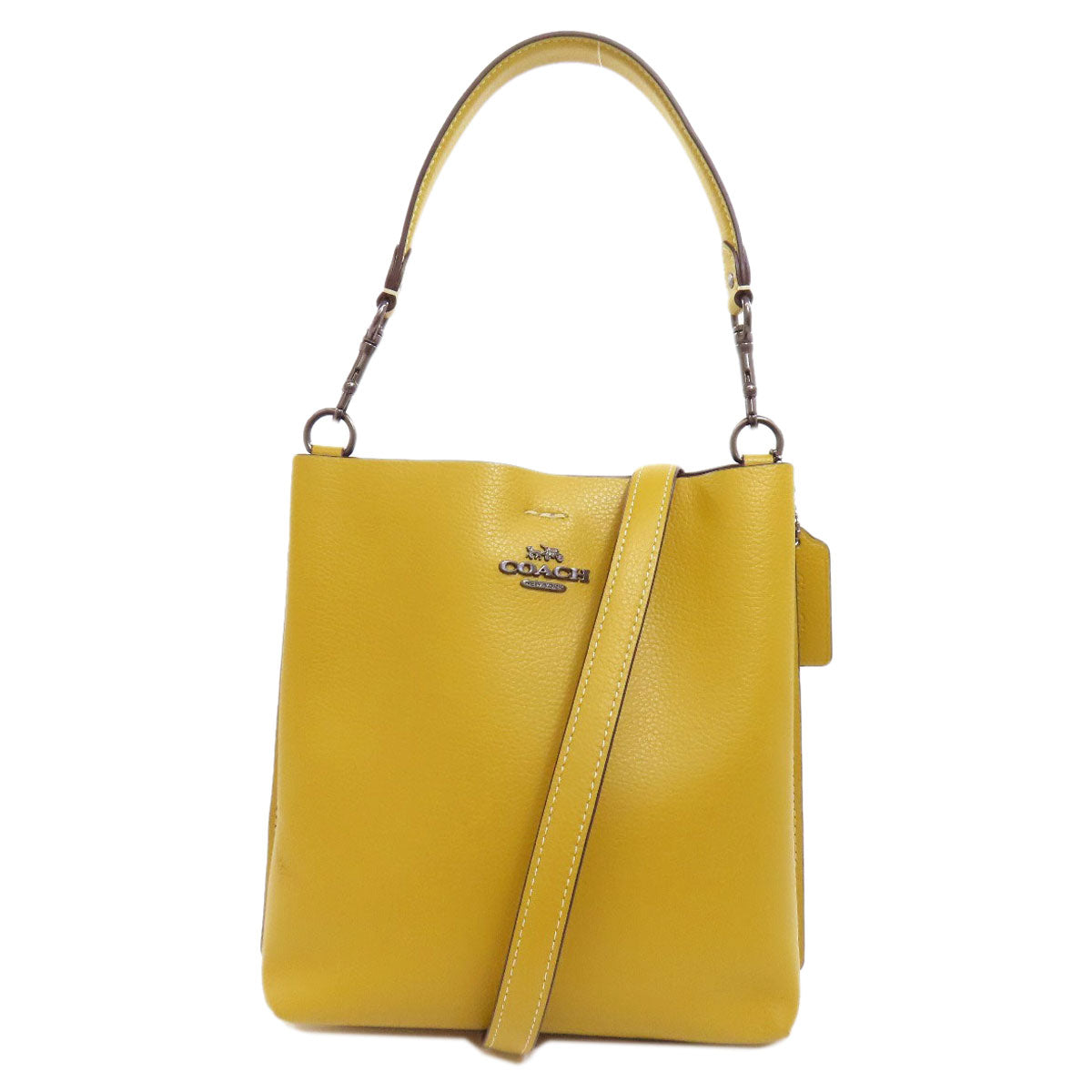 Coach Handbag Ca177 Leather Yellow 2 Way