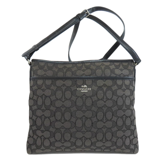 Coach Shoulder Bag F55363 Canvas Black Signature