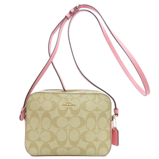 Coach Shoulder Bag 91677 Pvc Beige Signature