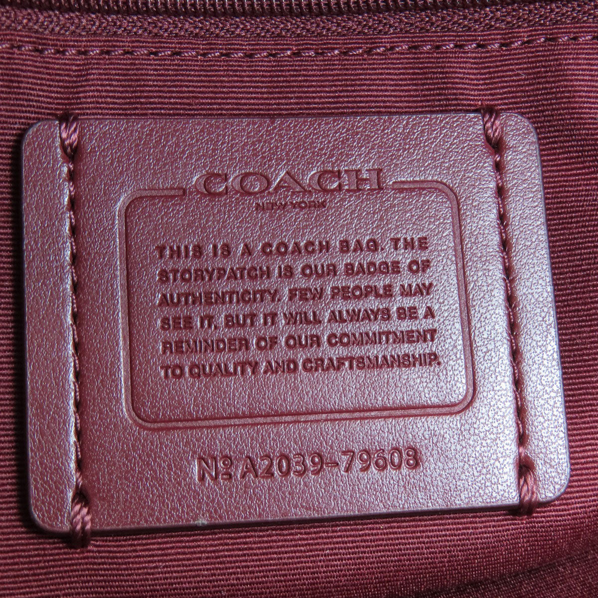 Coach Tote Bag 79608 Leather Pink Logo Women Used Authentic