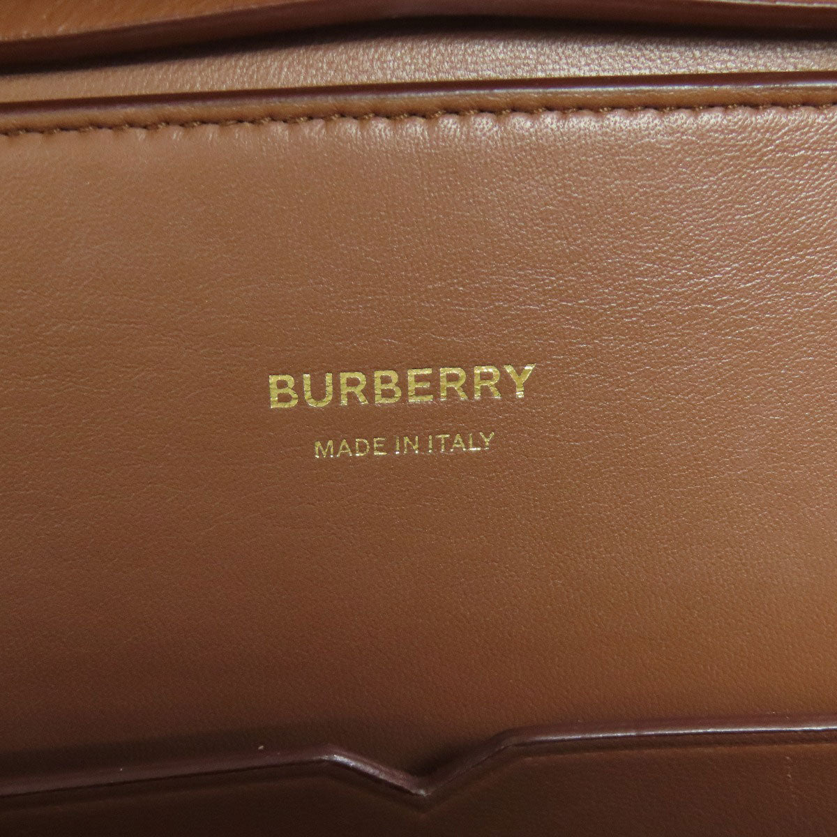 Burberry Handbag Leather Brown 2 Way Women Used Authentic