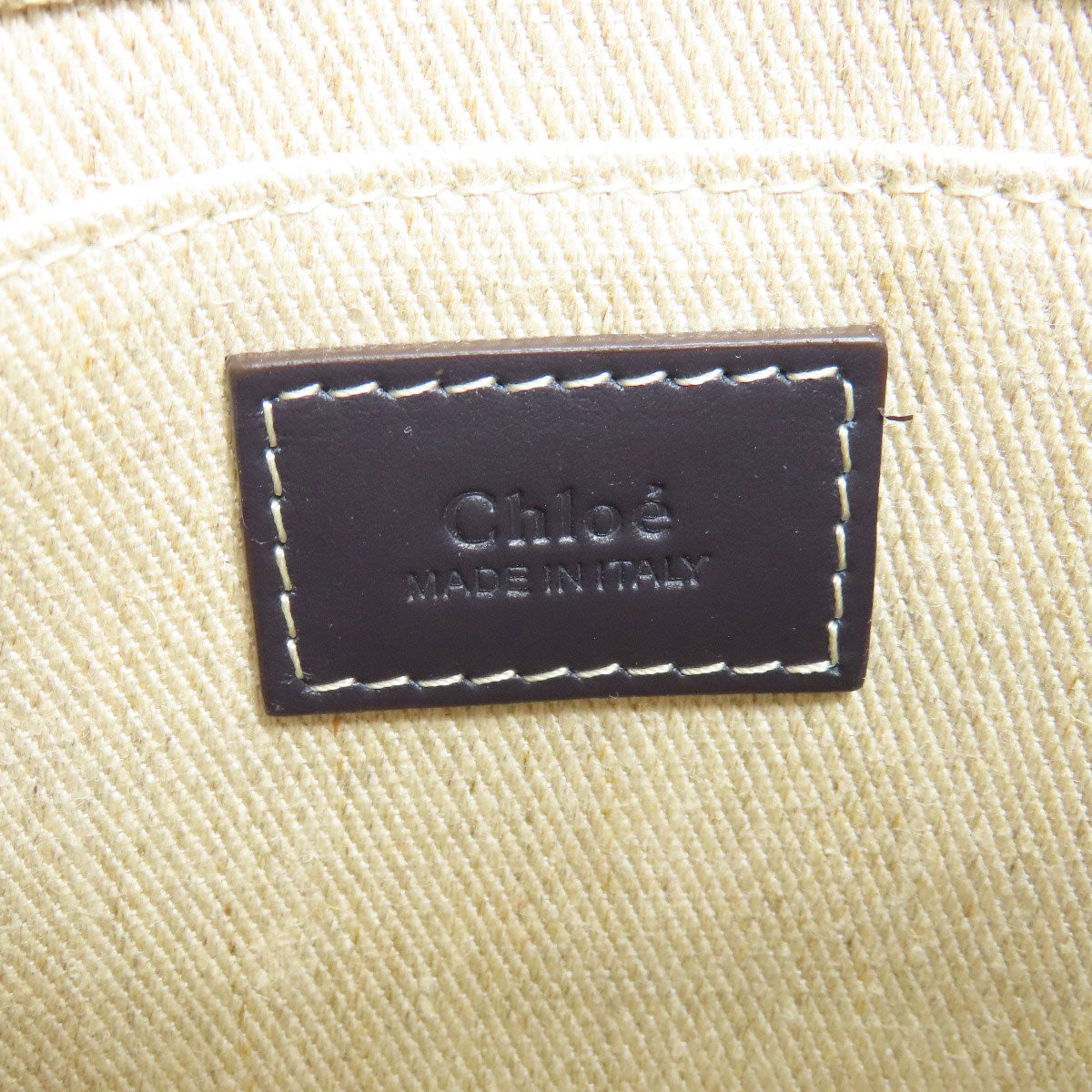 Chloe Handbag Canvas Beige Woody Mini 2 Way Women Used Authentic