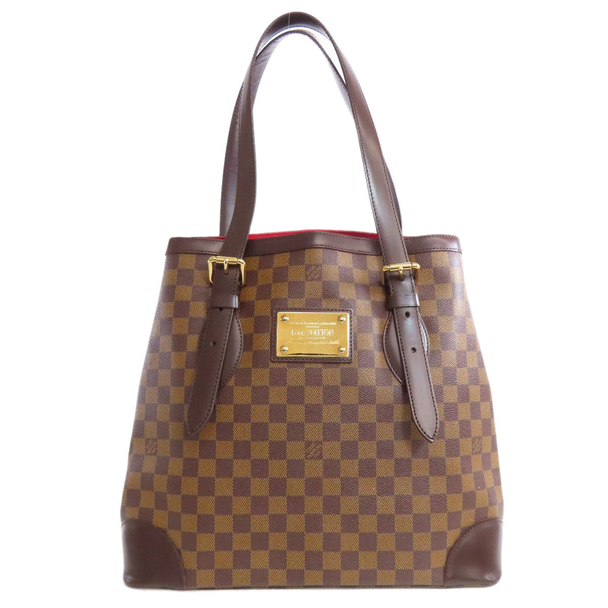 Louis Vuitton Tote Bag N51203 Damier Canvas Brown Hamstead Gm Women Used Authentic