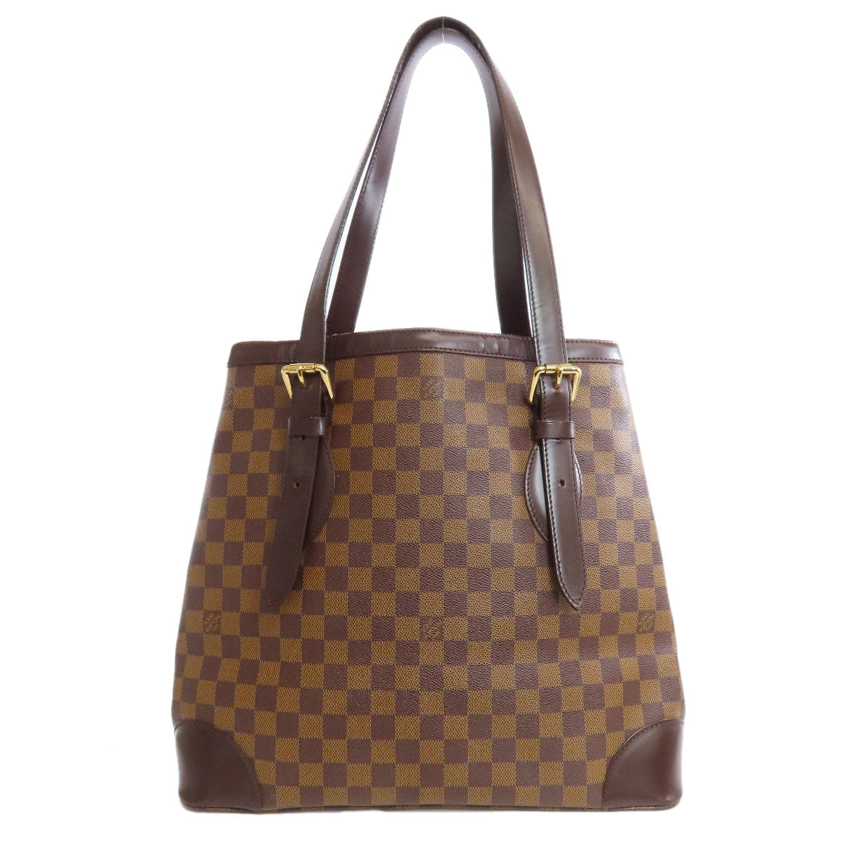 Louis Vuitton Tote Bag N51203 Damier Canvas Brown Hamstead Gm Women Used Authentic