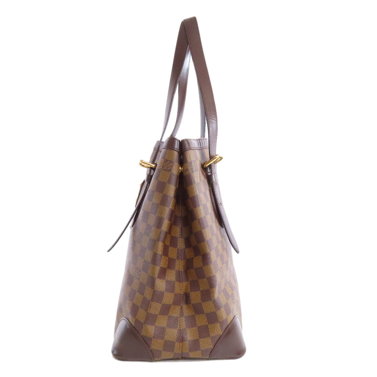 Louis Vuitton Tote Bag N51203 Damier Canvas Brown Hamstead Gm Women Used Authentic