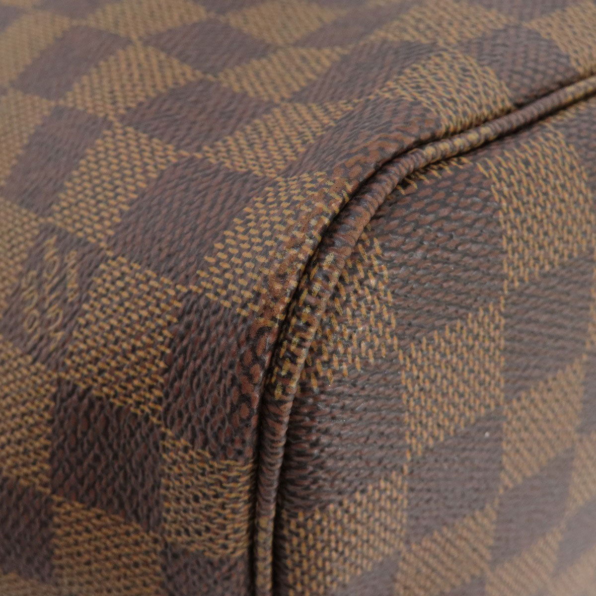 Louis Vuitton Tote Bag N51105 Damier Canvas Brown Neverfull Mm Old Women Used Authentic