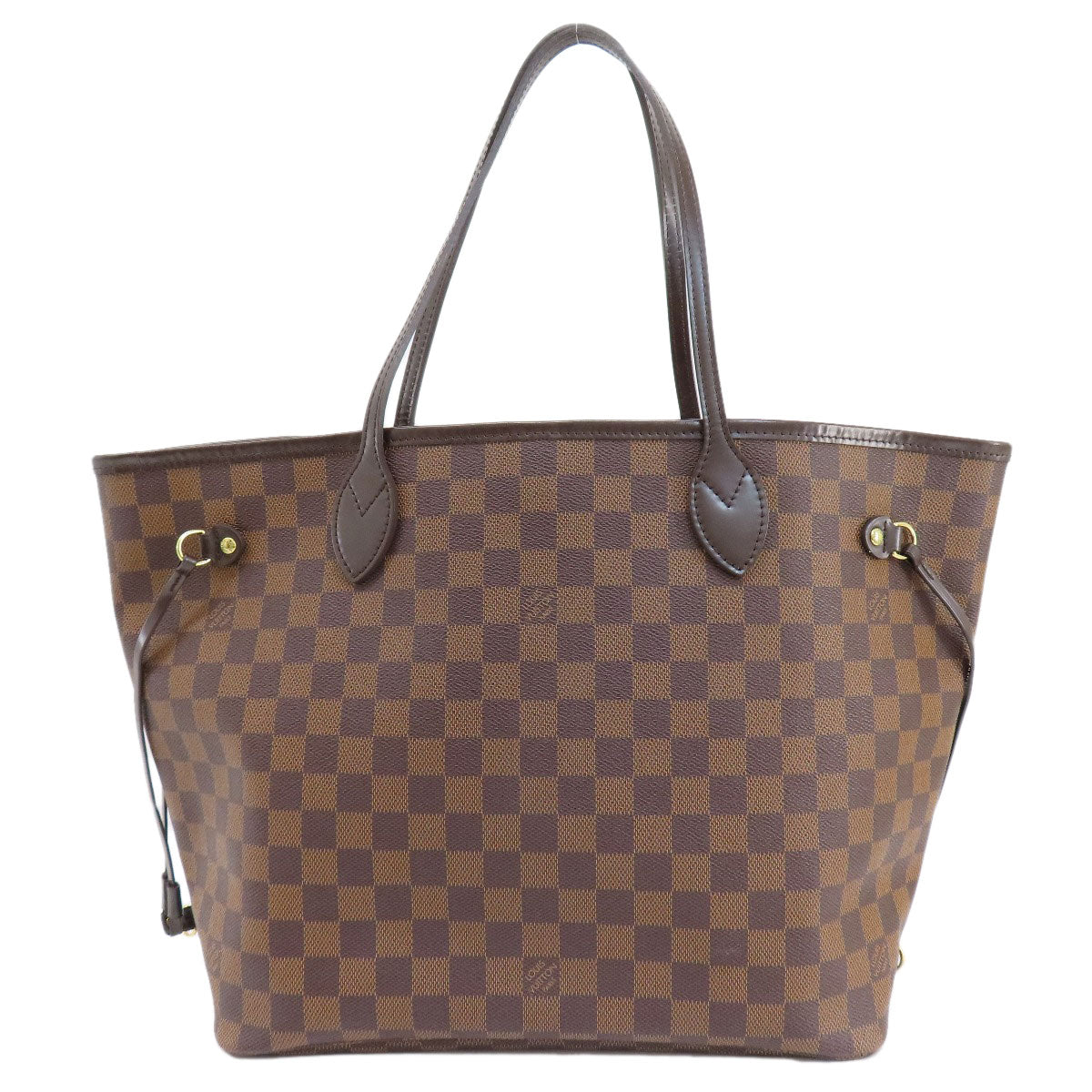 Louis Vuitton Tote Bag N51105 Damier Canvas Brown Neverfull Mm Old Women Used Authentic