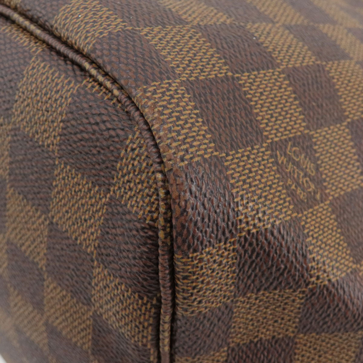 Louis Vuitton Tote Bag N51105 Damier Canvas Brown Neverfull Mm Old Women Used Authentic