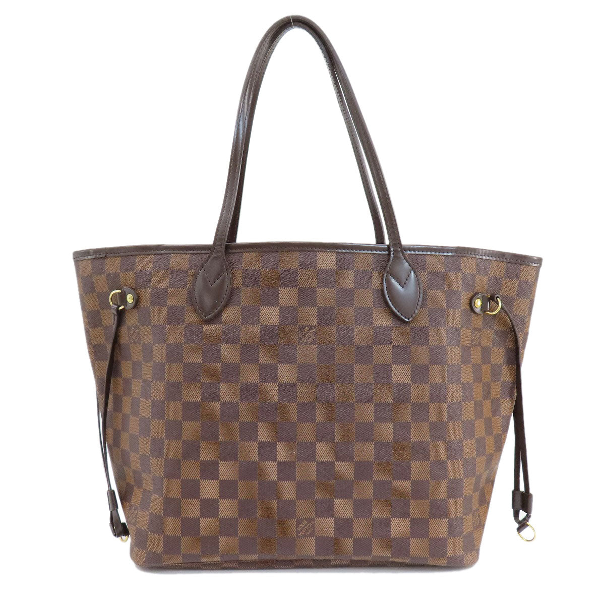 Louis Vuitton Tote Bag N51105 Damier Canvas Brown Neverfull Mm Old Women Used Authentic