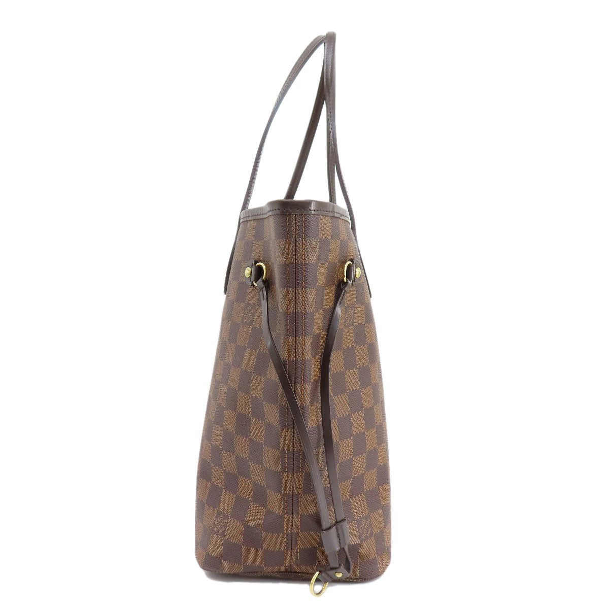 Louis Vuitton Tote Bag N51105 Damier Canvas Brown Neverfull Mm Old Women Used Authentic