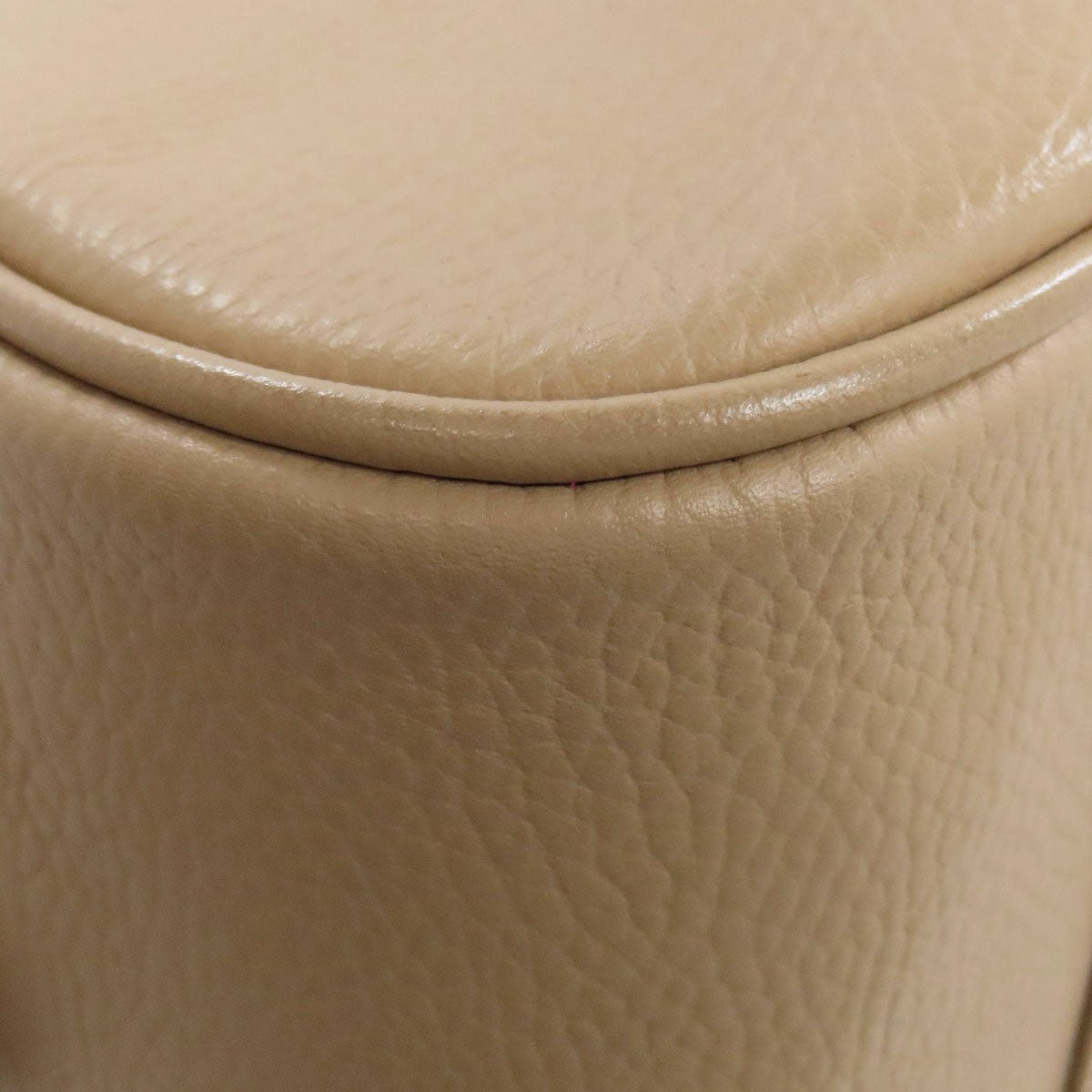 Burberry Handbag Leather Beige Logo Women Used Authentic