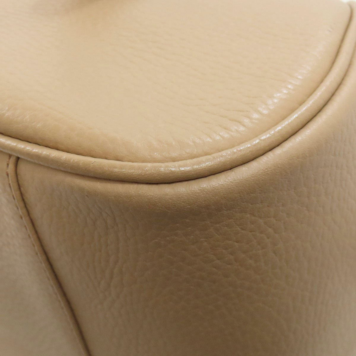 Burberry Handbag Leather Beige Logo Women Used Authentic