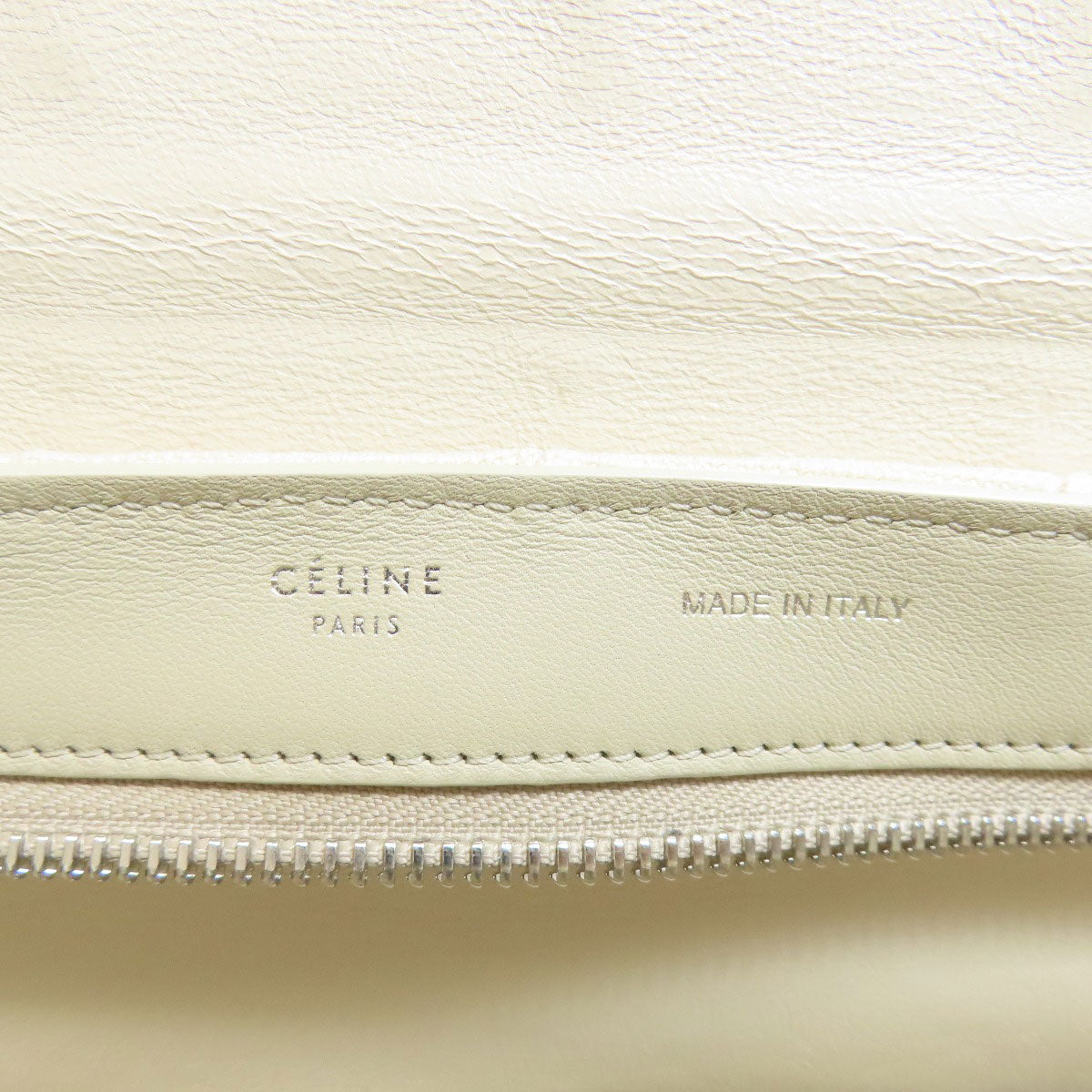 Celine Handbag Canvas White Trapeze 2 Way Women Used Authentic