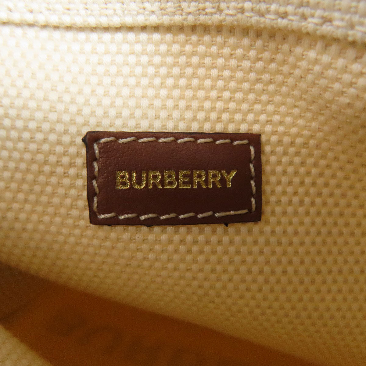 Burberry Shoulder Bag Canvas Beige Pochette Women Used Authentic