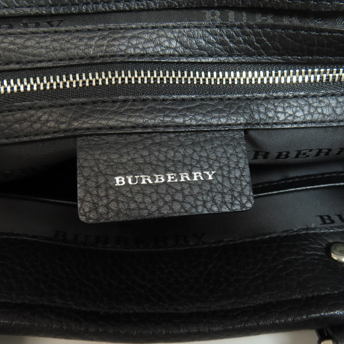 Burberry Tote Bag Nylon Black Nova Check Women Used Authentic