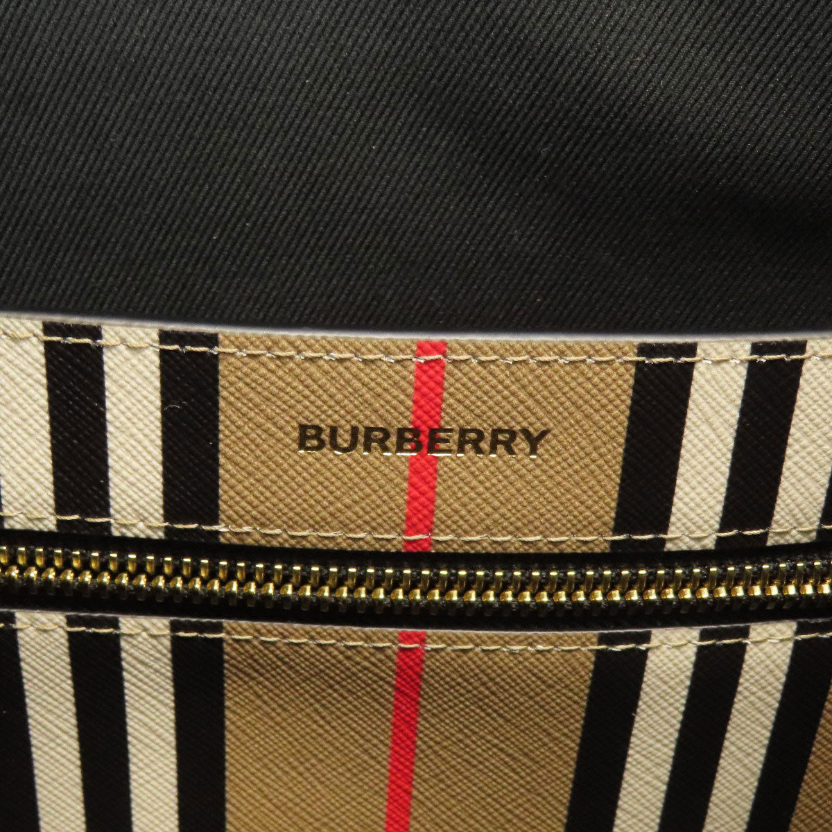 Burberry Tote Bag Pvc Beige Stripe Women Used Authentic