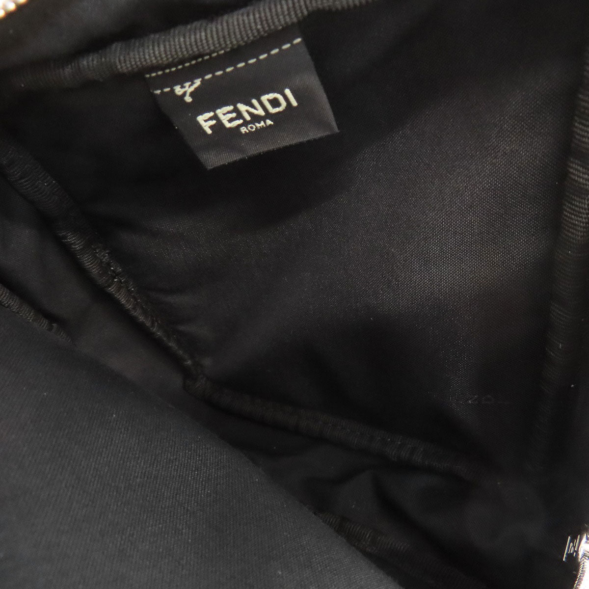 Fendi Sling Bag Pvc , Calfskin Black Zucca Pattern Women Used Authentic