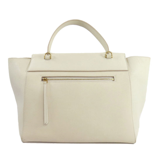 Celine Handbag Calfskin White Belt Bag 2 Way Women Used Authentic