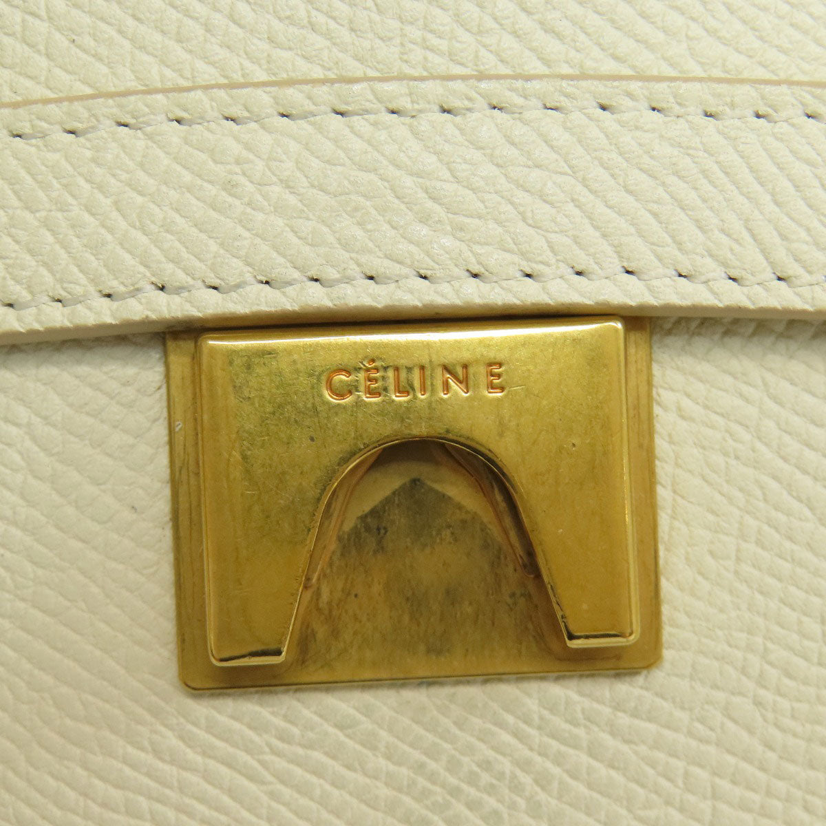 Celine Handbag Calfskin White Belt Bag 2 Way Women Used Authentic