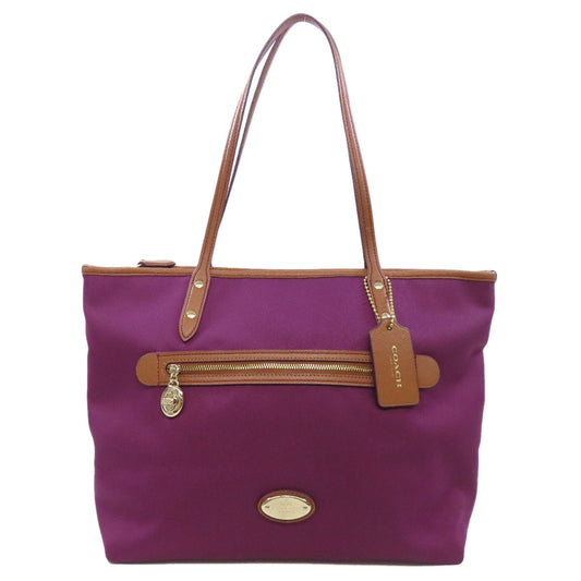 Coach Tote Bag F37237 Canvas Purple Logo