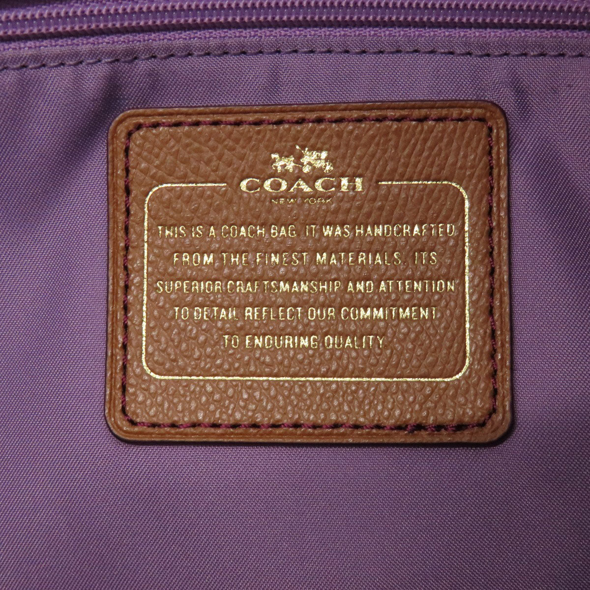 Coach Tote Bag F37237 Canvas Purple Logo