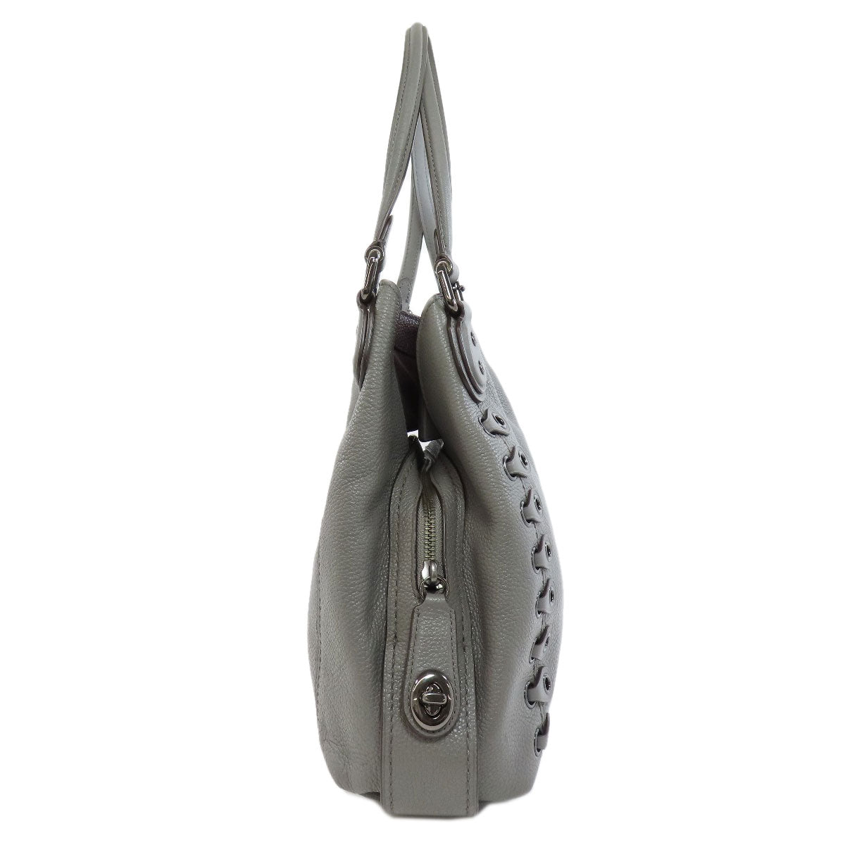 Coach Tote Bag 21348 Leather Gray Logo